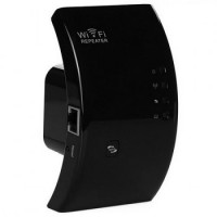 Ourspop 802.11b/g/n de 2.4GHz 300Mbps Wireless Portable Wi-Fi Repetidor de soporte WPS - enchufe de la UE